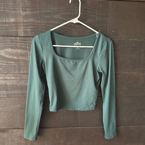 Hollister Long Sleeve Green Top Size Medium